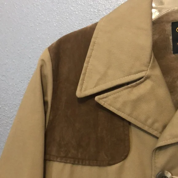1970s Vintage Cal Craft coat Men's Large L camel tan button front LIKE NEW khaki - Picture 6 of 12